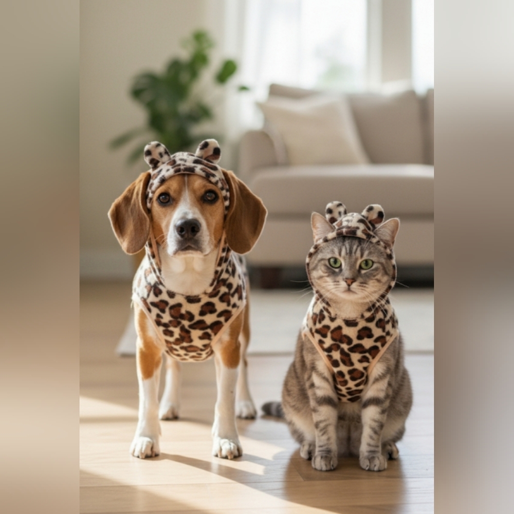 🔥NEW! Leopard print dog sweater sz Medium NWT